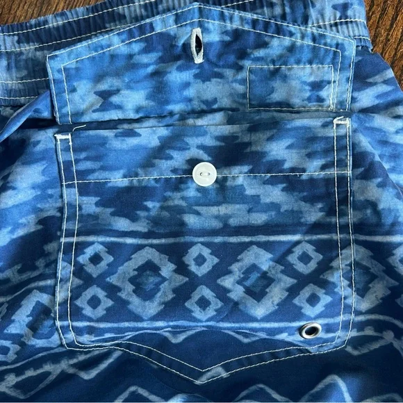 Polo Ralph Lauren Traveler Swim Shorts Trunks Mens Large Indigo Blue Geo Pony
